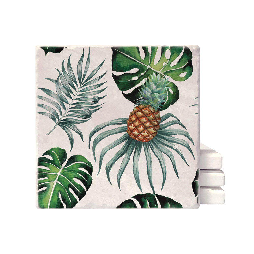 Summer botanical coaster stack